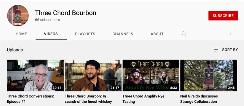 Three Chord Bourbon YouTube Channel